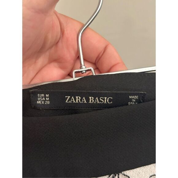 Zara Basic Lace Overlay Wide-Leg Cropped Pants Medium Floral - Picture 5 of 11